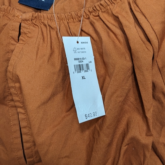 NWT GAP XL Flutter Sleeve Blouse, Rust - Picture 3 of 4
